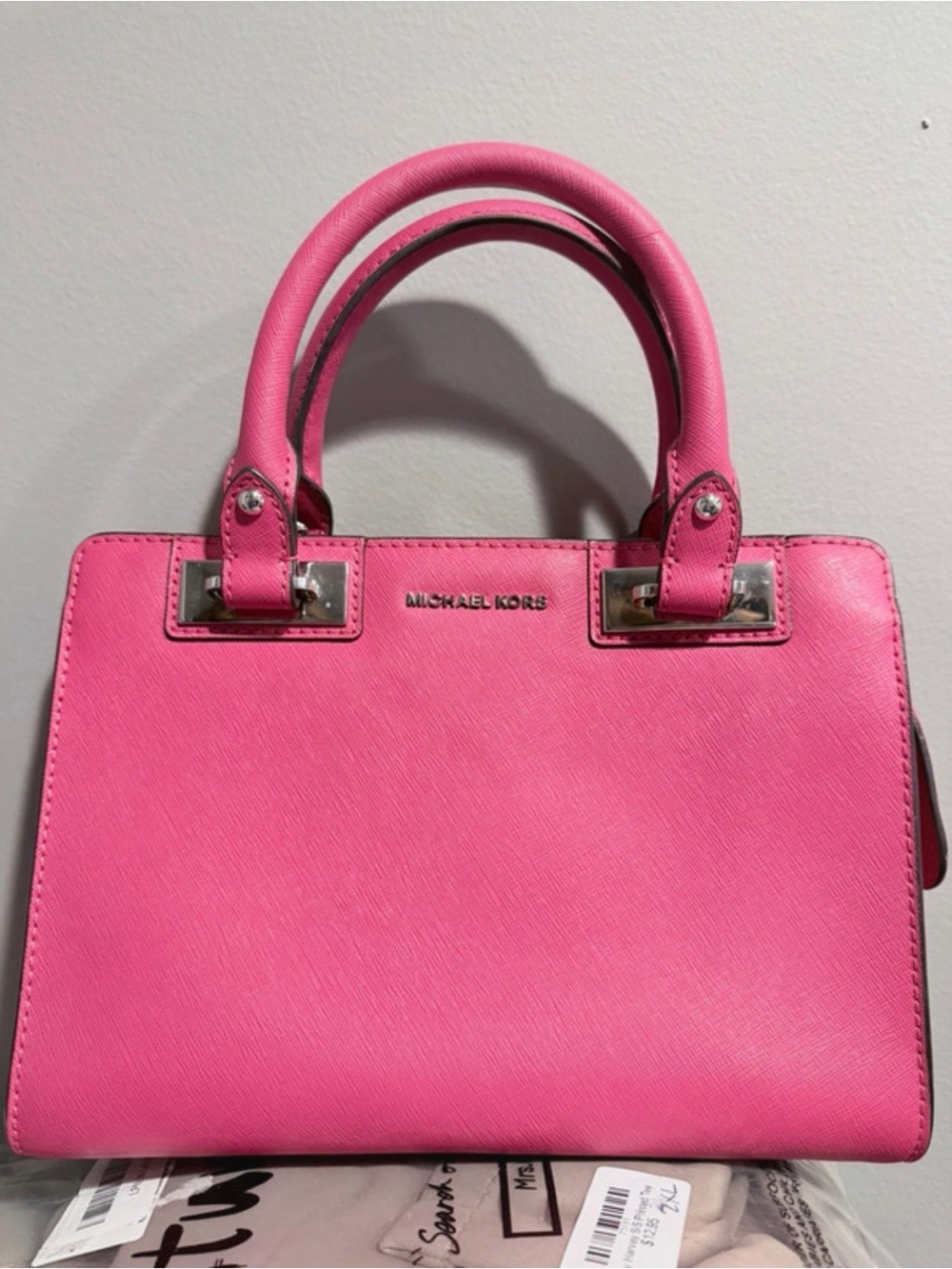 Michael Kors Hot Pink Saffiano Leather Satchel